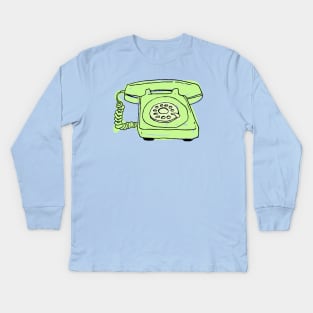 Sketchy Old Retro Rotary Phone Kids Long Sleeve T-Shirt